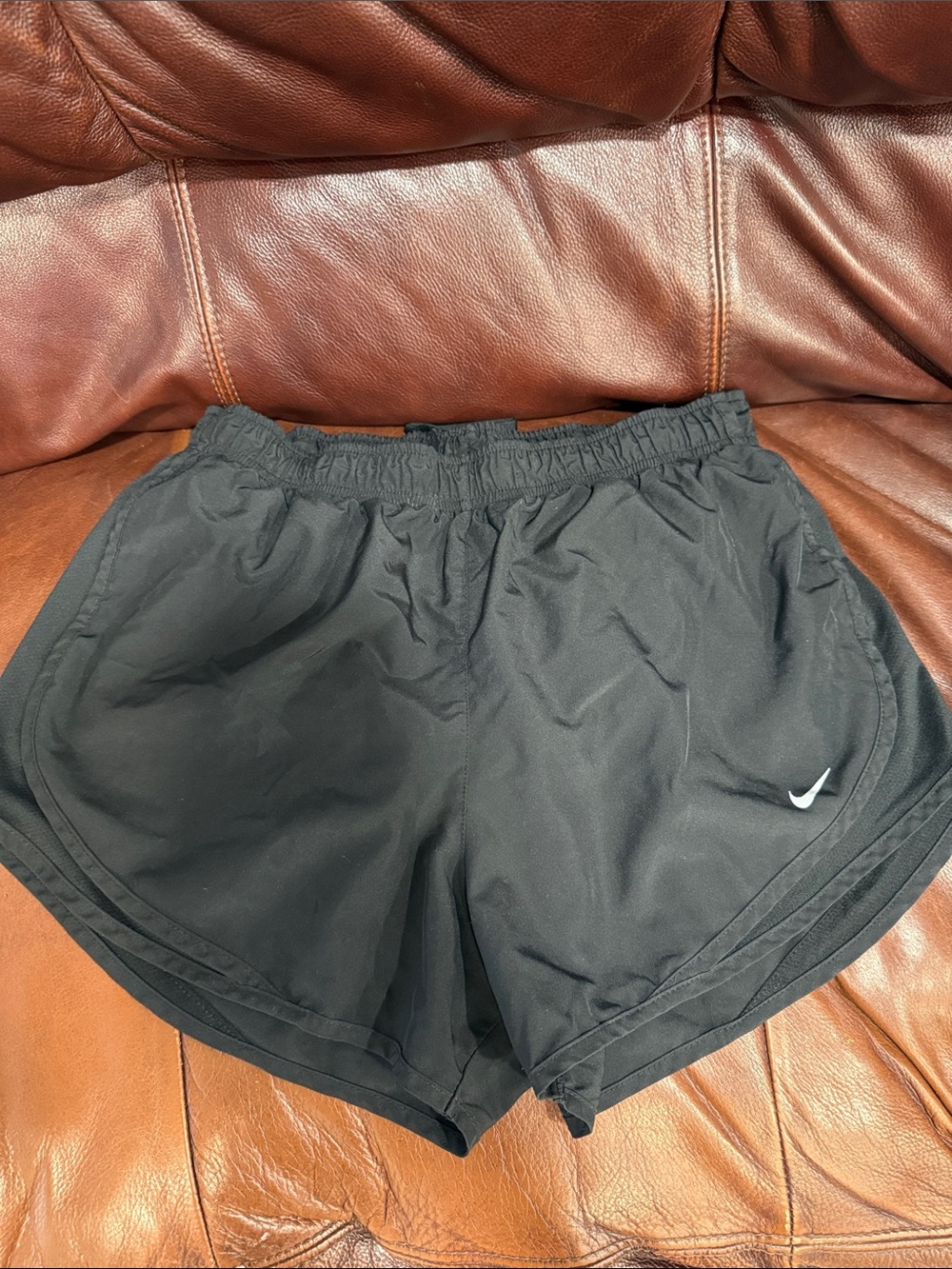 Nike Black Women's Athletic Shorts with White Swoosh